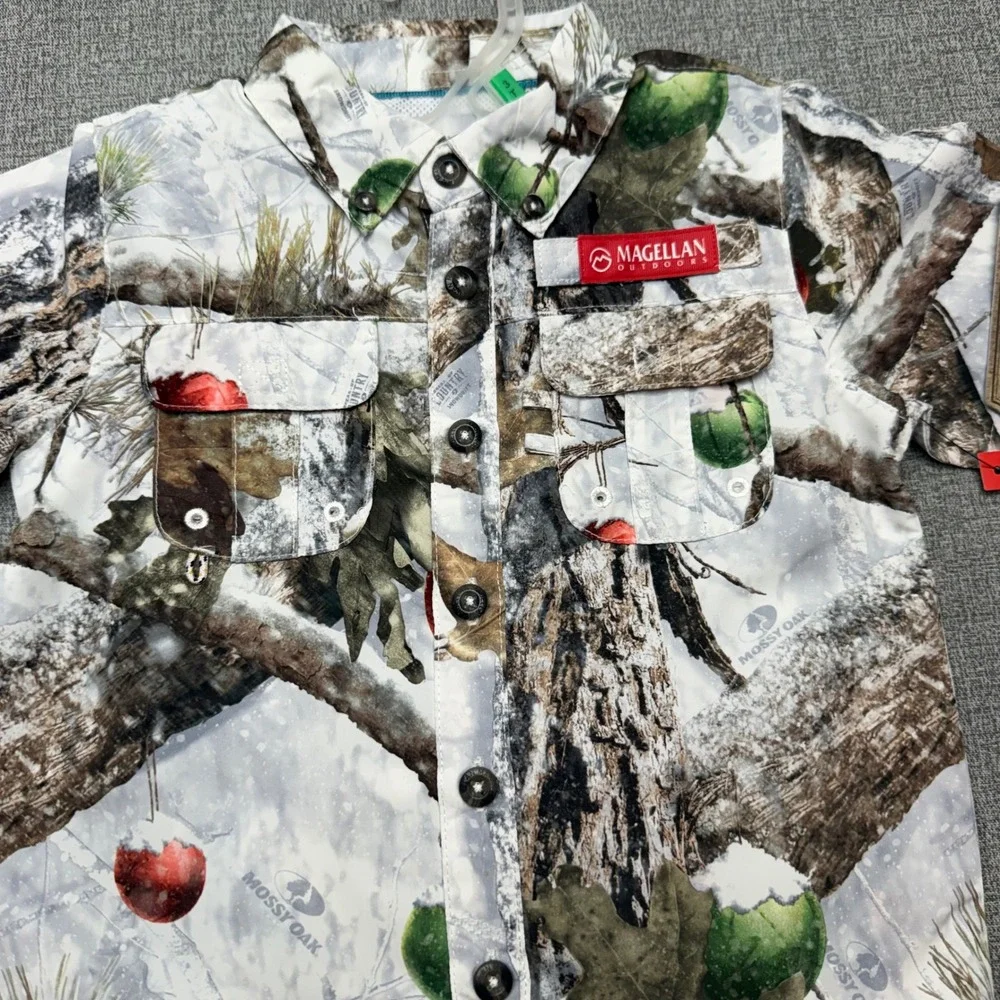 Magellan Outdoors Boys 3T Laguna Madre Holiday Snowdrift Set Shirt Shorts NWT